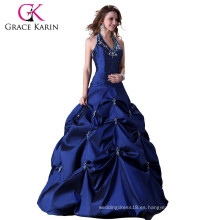 Grace karin Azul Ball Halter Backless vestidos baratos Quinceanera vestidos CL3108